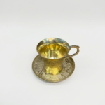 Pure Brass Engraved Cup and Saucer - Image 2