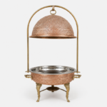Round Engraved Serving Container with Stand & Lid – 14 Inches
